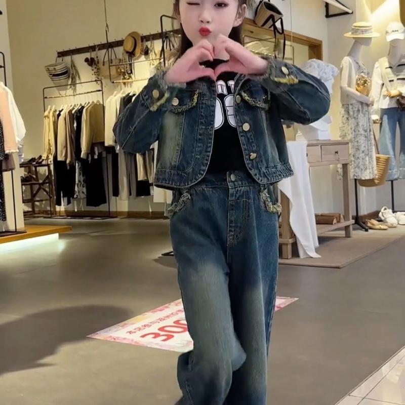   Bj Quần và áo jean siêu xinh chi bé gái Bé gái Thoải mái 