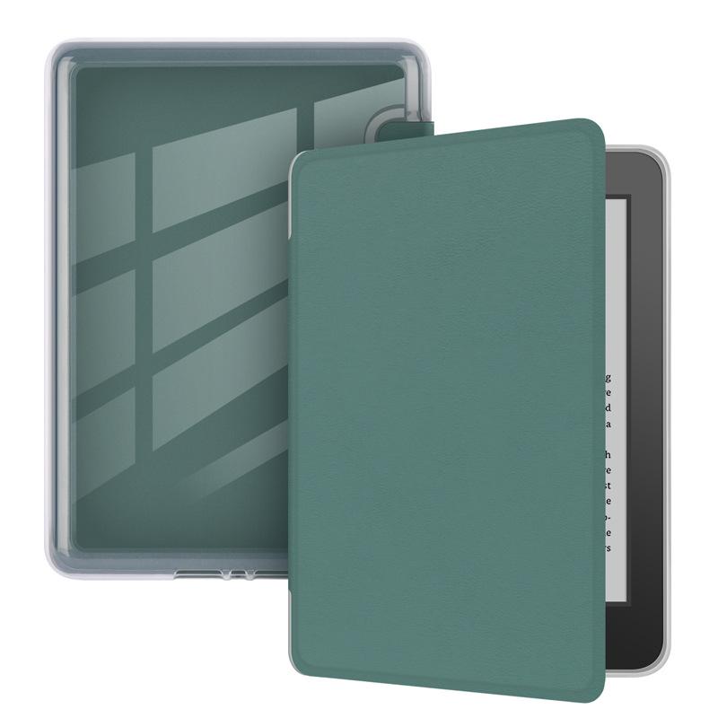 Kindle 2024 Paperwhite Gen 12th & Basic Cover Case Denim Fabric Leather Both Sides & Transparent