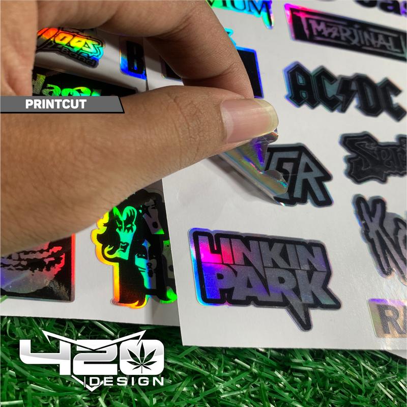 STICKER RANDOM AESTHETIC HOLOGRAM - STIKER LAPTOP CASE TUMBLER HP HELM MOTOR KOPER TAS -120 PCS - MINI STIKER METAL HARDCORE MUSIC PACK - BLACK DEATH BRUTAL METAL - KODE SPUV-02 2