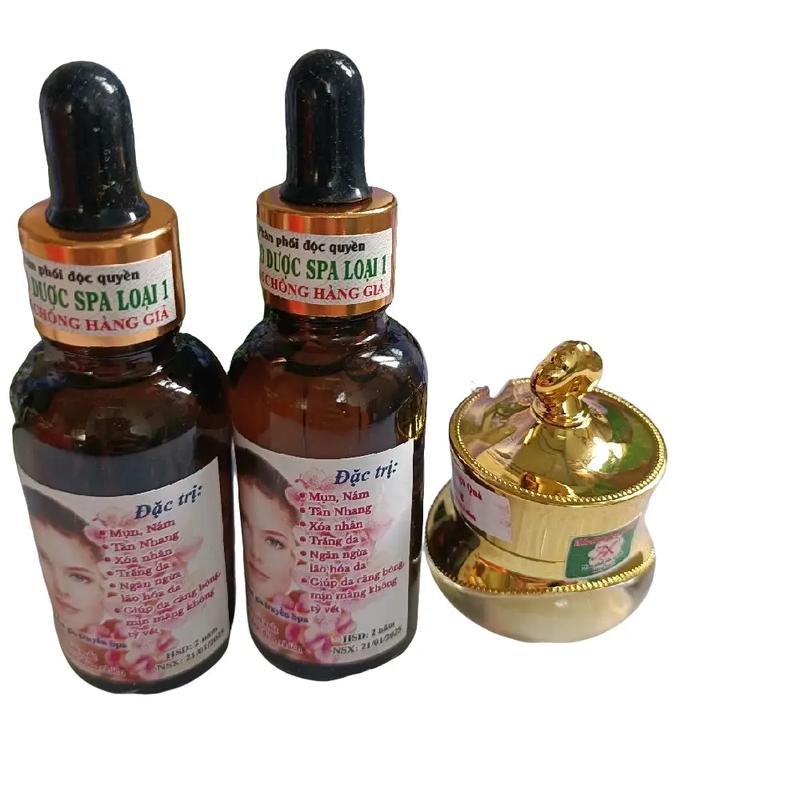  2 lọ nước+ 1 kem spa gia tuyền   bộ nắp đen  trị mụn thâm nám tàn nhang 