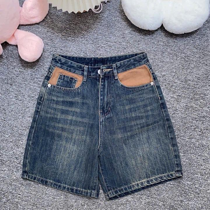(NP01)Quần Short Ngố Nữ Kiểu Phối Túi, From Rộng, Chất Jean Không Giãn, Lai Cuốn. From từ 40-55Kg 3