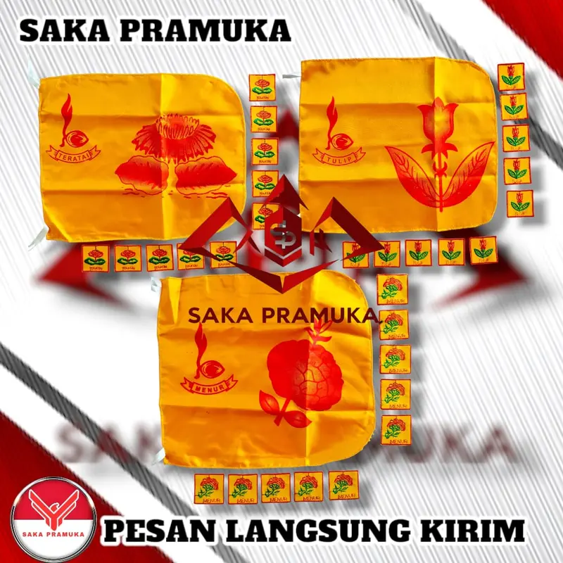 PAKET LENGKAP (1 BENDERA + 10 TANDA REGU) PRAMUKA PUTRA BURUNG HANTU 2