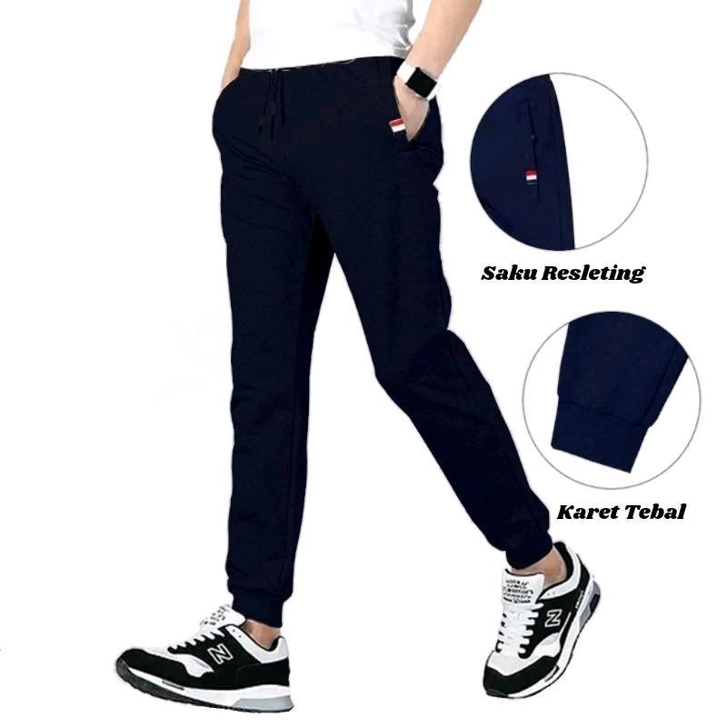Celana Jogger Panjang Baby Terry Dewasa Uniseks Berpori Nyaman Sport Joger 3