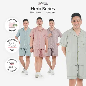 [BEST SELLER] Nyonya Piyama Herb Series Pajamas Poly Bamboo Pria Set Celana Pendek