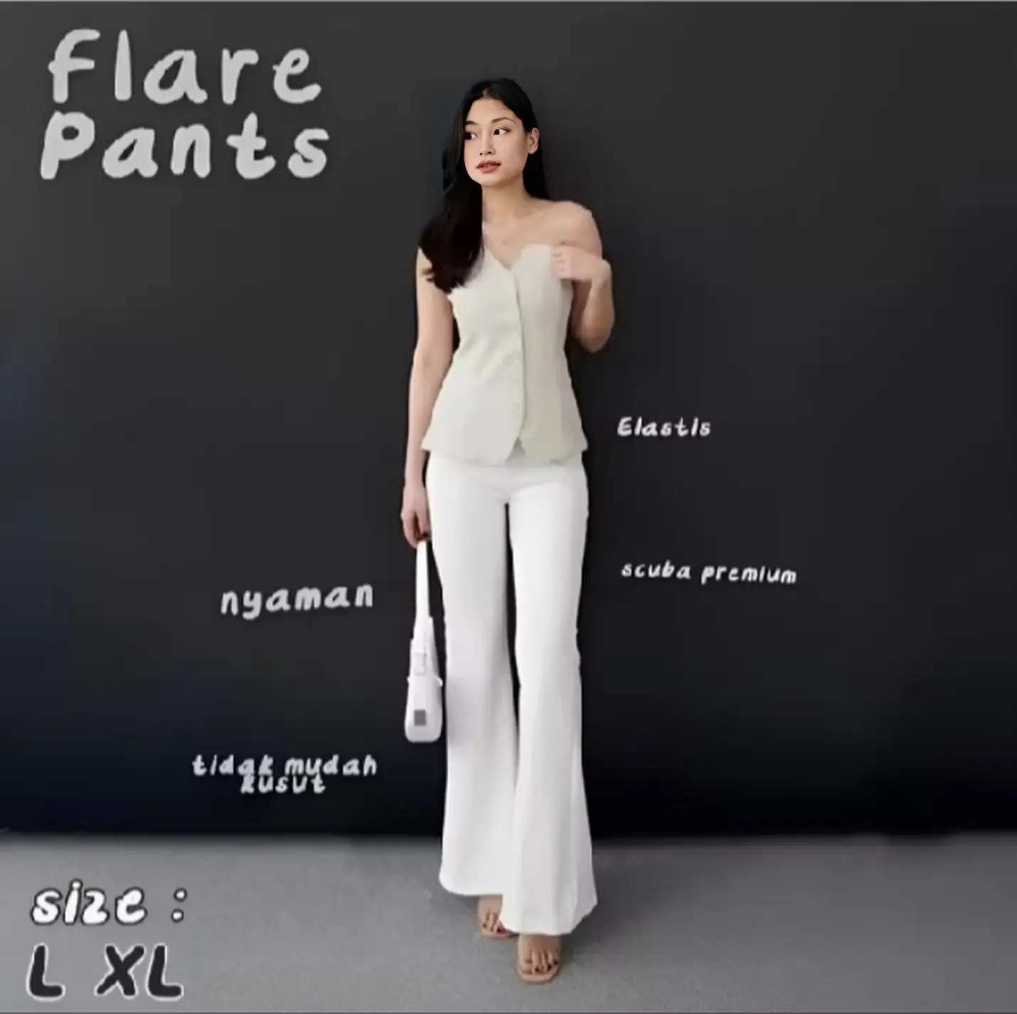 [ Flare Pants ] Highwaist Pants - Celana Kulot Semi Cutbray Wanita Highwaist Flare Bawahan Panjang