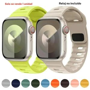 Correa de reloj de silicona (solo correa), correa de reloj de repuesto para Apple Watch Series 6 SE 5 4, accesorios para relojes inteligentes para mujeres y hombres, portátil