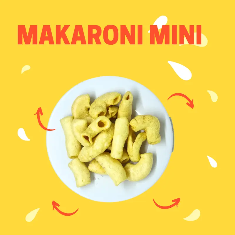 MAKARONI MINI 20GR RENYAH Camilan Makanan Food Snack Cemilan Crispy Manis Jajanan grosir gratis ongkir Rp.0 - GST 0