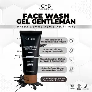 CYB - Face Wash Gel Gentleman - Sabun Wajah Pria Membantu Mencerahkan, Melembutkan dan Memutihkan Kulit Wajah