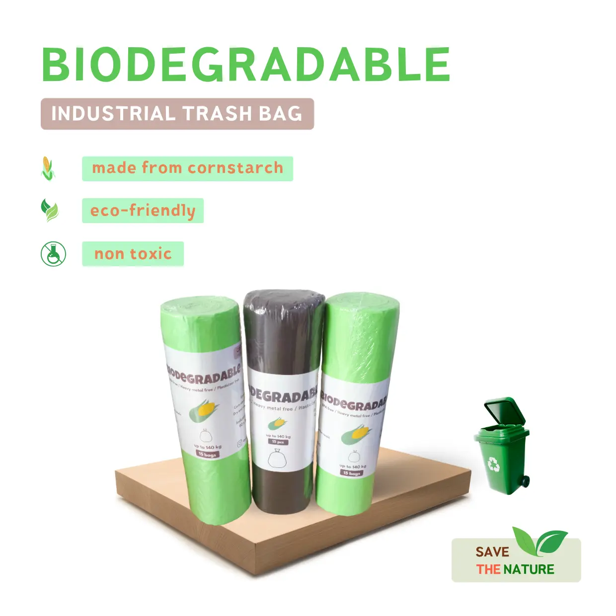 Kantong Sampah Besar Ramah Lingkungan - Biodegradable Large Trash Bag - CROSSBO Store