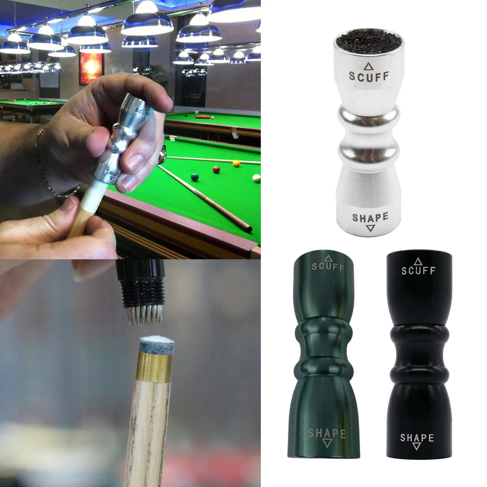 Dụng Cụ Đầu Cơ Bida, Dụng Cụ Đầu Vết Xước, Dụng Cụ Đầu Vết Xước, Hợp Kim Nhôm 3 Màu, Dụng Cụ Đầu Cơ Bida, 3 Trong 1, Thích Hợp Cho Bi-a