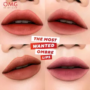 OMG Paket Ombre Mattelast Lip Cream & Glassy liptint Oh My Glam Warna Intense Tahan Lama Ringan 2pcs 100% Gloss Lipcream Waterproof Lipgloss