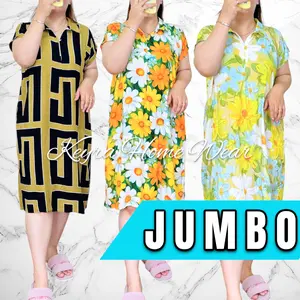 Keyra Dress JUMBO Motif Kerah Rayon Premium Daster Motif Bumil dan Busui Daster Wanita Kekinian