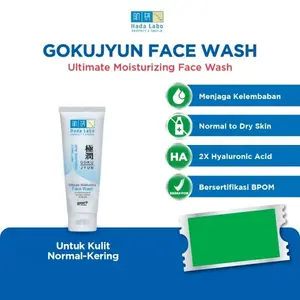 Hada Labo Gokujyun Ultimate Moisturizing Face Wash 50gr Sabun Muka Pembersih Wajah Mengangkat Kotoran Minyak Tanpa Keringkan Kulit Sesuai PH Kulit Normal to Dry