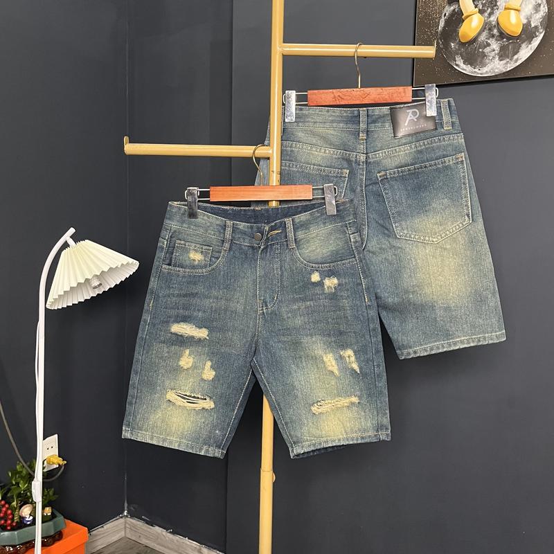 Quần short jean nam trắng rách chất bò quần đùi nam cotton không co dãn QS7A250 Menswear Có Túi Pants 5