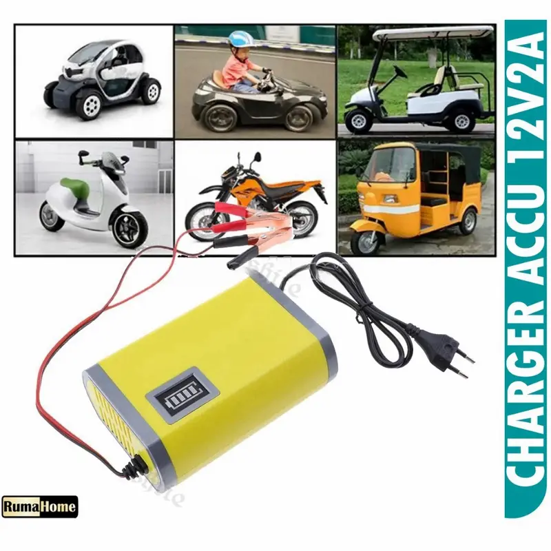 CAS CASAN AKI MOTOR MOBIL 12V 2A 12V/12A PORTABLE OTOMATIS CHARGER ACCU CARGER AKI PORTABLE MOTOR MOBIL Pasokan langsung pabrik 7