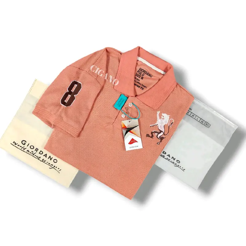 Polo Shirt Giordano Full Bordir Lion 3D Kaos Krah Bordir Pria Dewasa 3