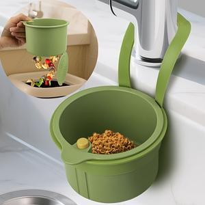 Canasta escurridora manos libres, filtro de desechos de alimentos, canasta escurridora colgante, canasta escurridora de un botón, soporte para plantas de cocina, almacenamiento, drenaje de esponja, drenaje de trapo.