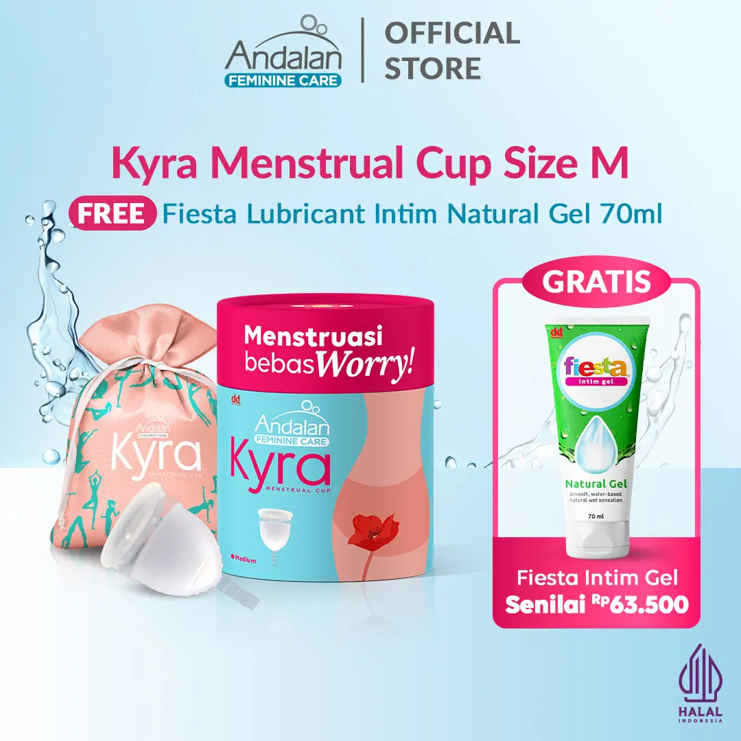 Andalan Kyra Menstrual Cup Size M Free Fiesta Intim Natural Gel