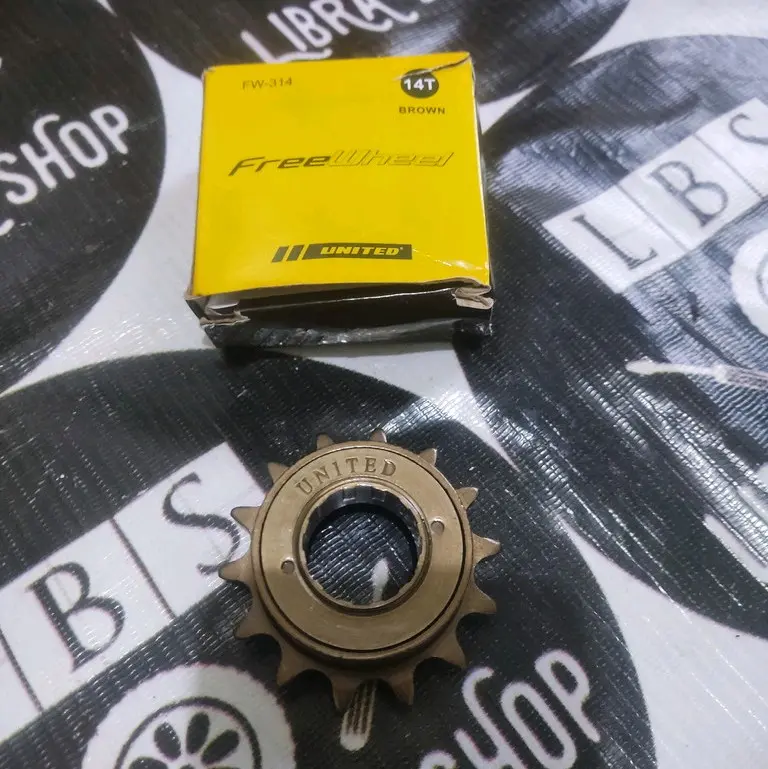 FREEWHEEL SINGLE UNITED FW-314 14T COKLAT FREE WHEEL GIR