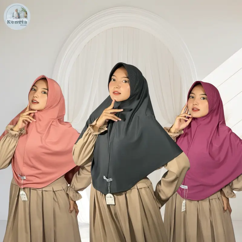 Bergo Kenzia Hijab Instan Size L /Bergo Raisa Size L kerudung bergo dewasa Panjang Nyaman 0