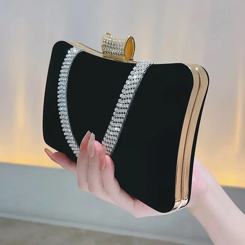 Ví Cầm Tay Trang Trí Kim Cương Giả, Túi Dạ Hội Thanh Lịch, Túi Xách Ăn Tối Cổ Điển Của Phụ Nữ, Thích Hợp Cho Tiệc Cưới Và Dạ Hội 1
