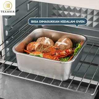 [7.7 SALE] TEXANIA Food Box WADAH MAKANAN TOPLES SAYUR MAKANAN KOTAK BEKAL STAINLESS MULTIFUNGSI DENGAN TUTUP Kitchenware 2
