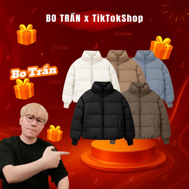 GODMOTHER x Bo Trần Áo Khoác Phao Cao Cấp GODMOTHER Áo Pufer Jacket Form Boxy Cổ Cao Giữ Ấm Phong Cách Basic