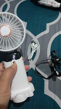 Product Review of SBY Kipas Angin Mini Portable Cas USB 20000mAh Bisa Lipat Leher 5-Speed Wind LED Display Dgn Aromaterapi Ponsel Ponsel from @**0 2
