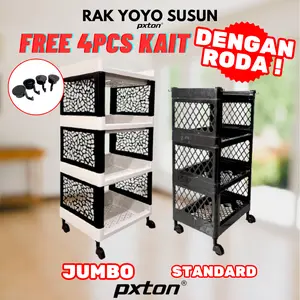 PXTON [COD] RAK YOYO PXTON / Rak Serbaguna / RAK PLASTIK / Rak Apartemen 5 4 3 Susun / Rak Dapur / Rak Pakaian Buku Lemari Baju Celana / Storage Box Murah Meriah Banyak Warna