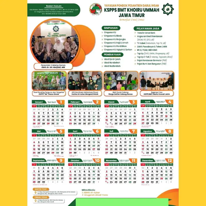 Kalender Custom Satu Lembaran Untuk Pribadi, Komunitas, Toko, Usaha, Lembaga, Dinas, dll Foto 5