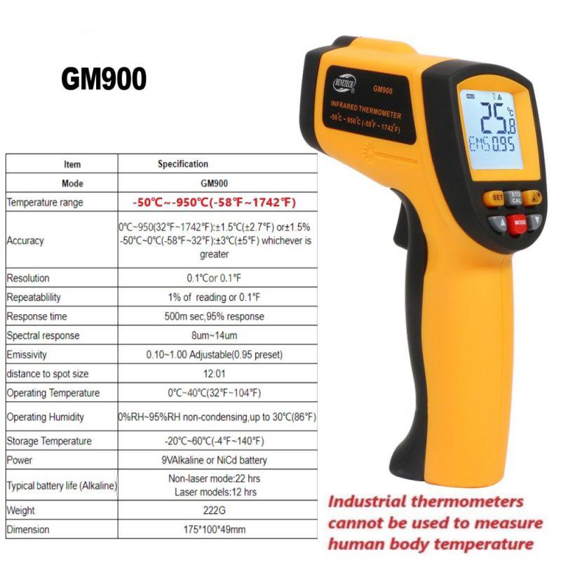 Product Introduction of Digital Infrared Thermometer Industri - 50 ° C ~ 950 ° C Infrared Laser Non Contact Thermometer Temperature Gun Gm900 22