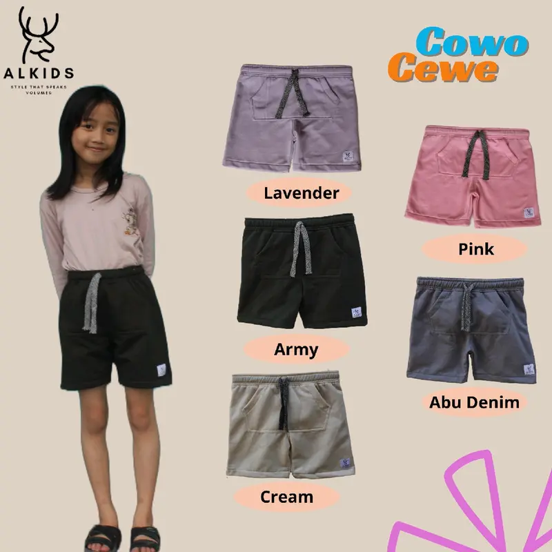 Celana anak pendek model Hodie celana pendek anak bervarin pilihan warna celana anak umur 2-7 Tahun liburan variasi 0