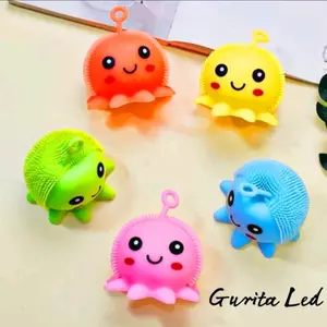 Mainan Anak Squishy Lampu Yoyo Ubur Gurita LED Lucu