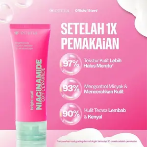 EMINA FACIAL WASH BRIGHT STUFF BRIGHTENING FACIAL CLEANSER FOR ALL SKIN TYPE 50ML (KECIL)