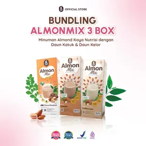 MamaBear Special Bundle AlmonMix Cokelat + Choco Hazelnut + Coffee Latte [ 3 PCS] Susu Almond Kaya Nutrisi untuk Ibu Menyusui Halal BPOM