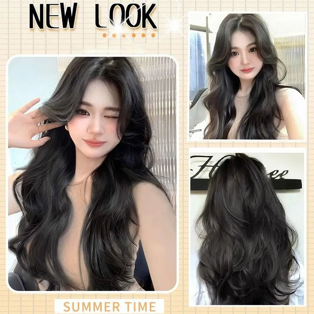 1pcs Fluffy Large Wave Wig Invisible And Traceless Women Long Hair Wig Hair Extension Patch