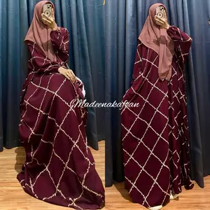 Kaftan Motif Dayli Arabic Terbaru Ld 180 cm Bahan Rayon Adem Nyaman Busui Gamis Panjang Dress Abaya Wanita Muslim Cantik Remaja Dewasa Mewah Murah Elegan Kekinian Simple Syari Pesta Kondangan