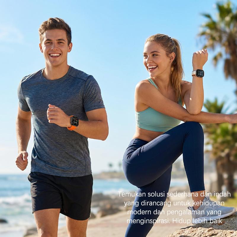 MARQ Diskon Idul Fitri 2026 Smart Watch Desain Minimalis Warna Putih Hitam Modis Elegan untuk Pria Wanita