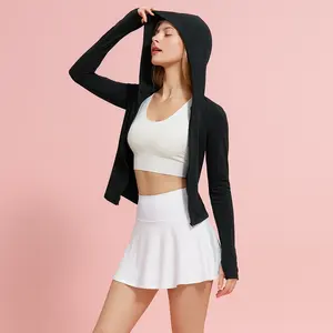 jaket pelindung sinar UV olahraga wanita dgn hoodie poket altivitas outdoor