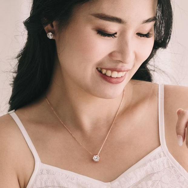Kalung Emas SERUT 50cm Solitaire Gigi 6 Prongs Collection - Rose 17k / White 17k / Yellow 16k 6