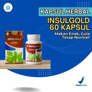 InsulGOLD Kapsul Herbal Daun Insulin HALAL BPOM 60 Kapsul Terbuat dari Smallanthus sonchifolius Folium Ekstrak untuk Diabetes