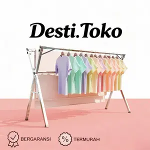 [COD] Desti Jemuran Baju Stainless Jemuran Lipat Kuat Kokoh Tahan Karat Portable Bisa Dilipat Bahan Tebal Bisa Dipanjangkan Dengan Cantolan Hanger