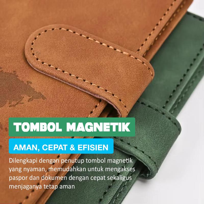 TQ Passport Holder PU Leather RFID Block Dompet Paspor Travel Kulit Kunci Magnet Wallet Pasport Cover Case 4