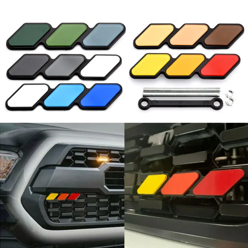 Biểu Tượng Huy Hiệu Lưới Tản Nhiệt, 3 Màu, Cho Toyota Tacoma, Tundra, 4Runner, TRD, Highlande, Rav4, CHR, Dải, Đầu Vào Khí, Phụ Kiện Ô Tô 0