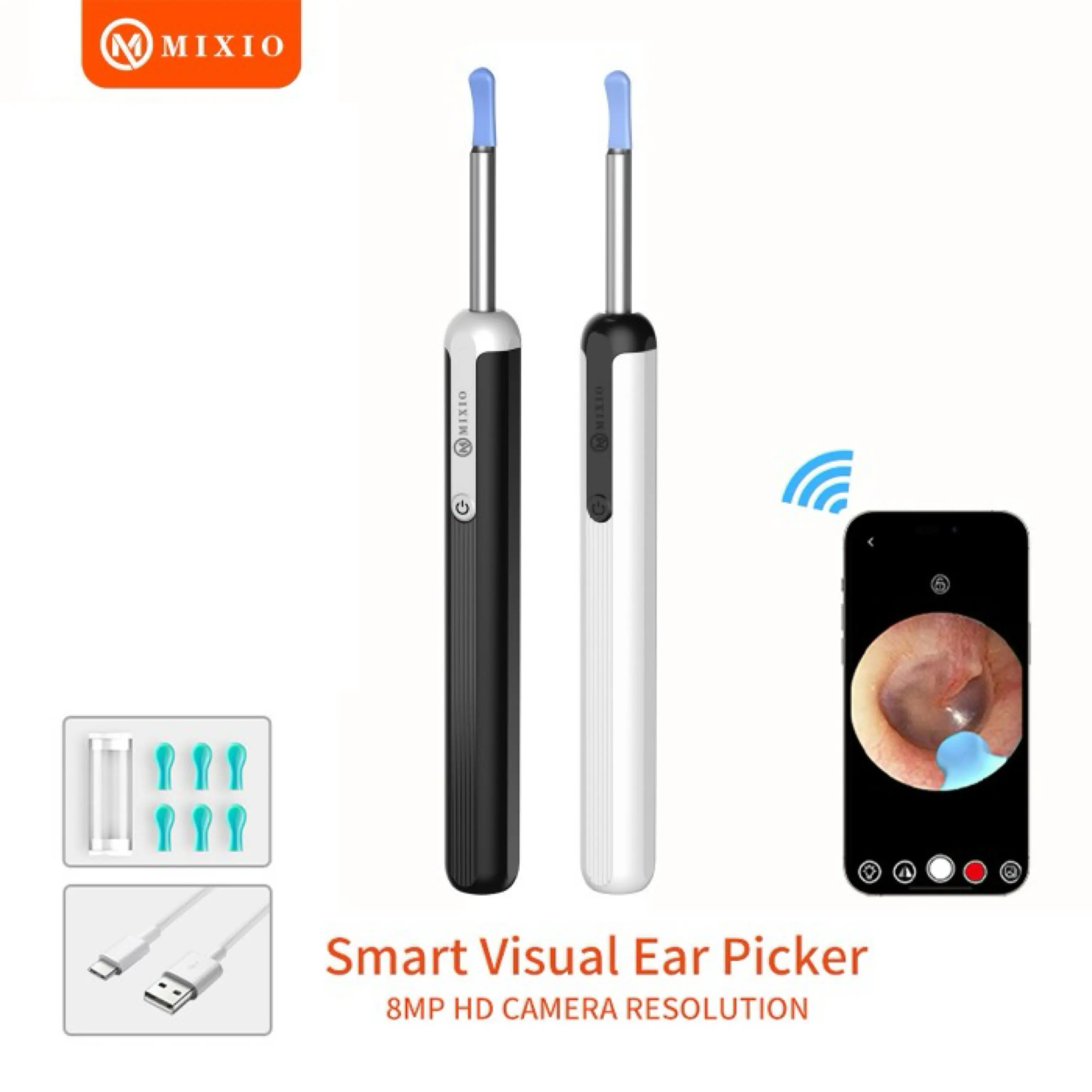 MIXIO M4 8MP Camera Visual Ear Stick Pembersih Telinga Korek Kuping HD