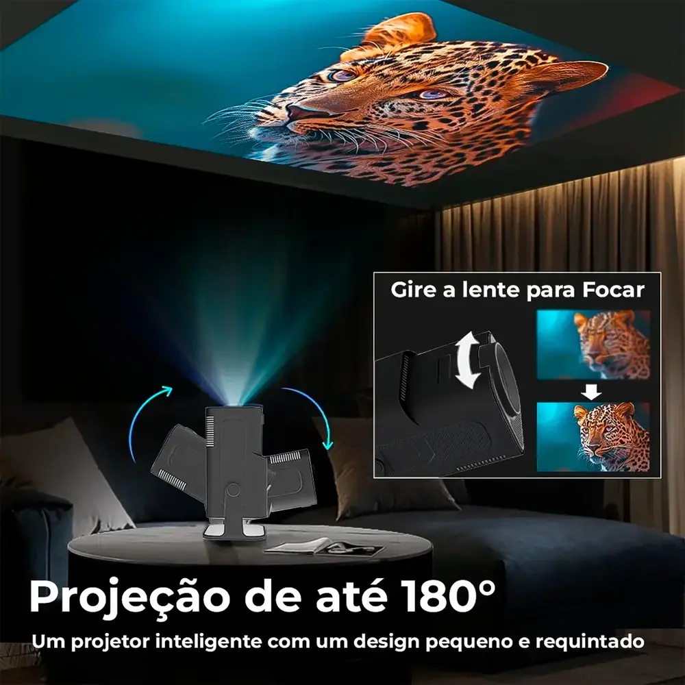 Projetor Portátil VLX HY320 Mini 4K Suporte Android Wi-Fi 6 Bluetooth para Cinema Doméstico - imagem 5