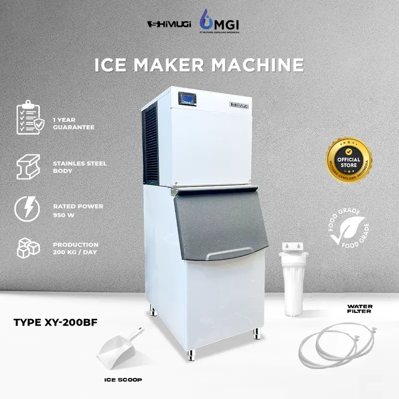 SHIMUGI Ice Maker XY 200 BF Mesin Pembuat Es Batu Ice Maker Machine PT MGI Mutiara Gemilang Indonesia 0
