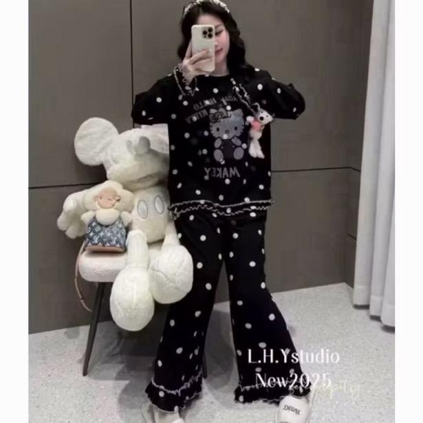  Bộ Bi to in hình tay dài quần xuông dài chất tăm hàn cho các nàng chuppyy 
