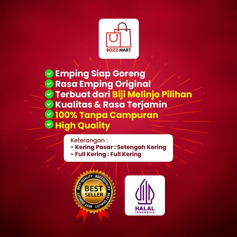 EMPING MELINJO 1 KG FULL KERING ASLI KEBUMEN - Makanan  Goreng Food Snacks Camilan Keripik Crispy 4