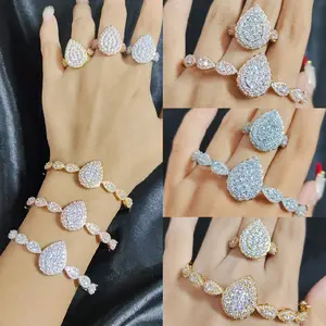 Titanium88 Set Gelang Dan Cincin Ayu TingTing Full Mata Wanita Bronze Imitasi SG4
